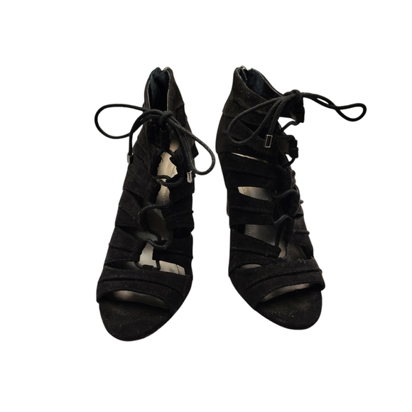 BCBGeneration Elegant Black Lace-Up Heels Size 6 - Picture 3 of 6